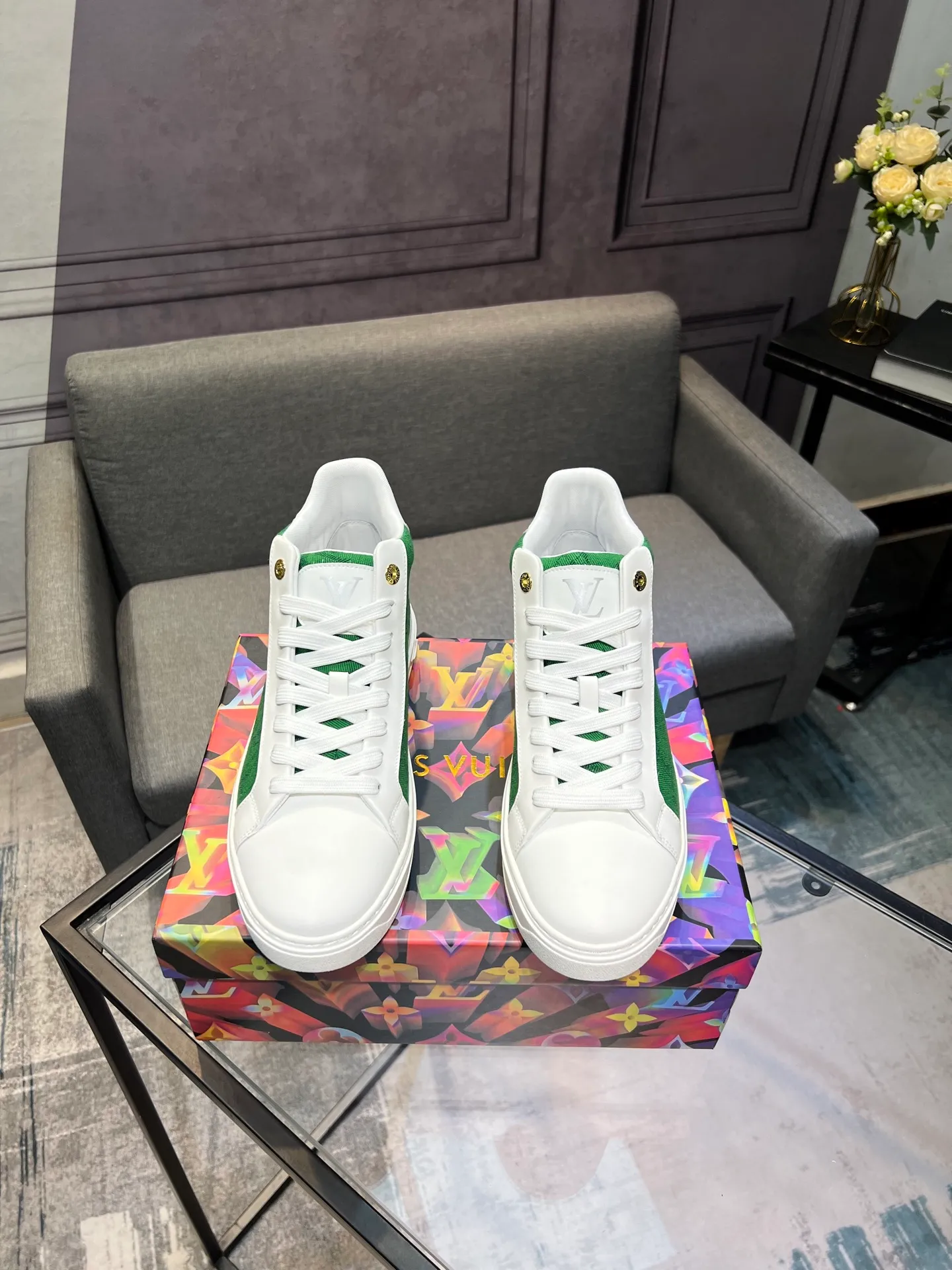 Men's shoes 💰560 LV Louis Vuitton. The latest fashionable casual shoes are popular in physical stores. New spring and summer comfortable imported cowhide, cowhide mesh, unique jacquard fabric element design. With sheepskin lining, Lv original base, [sun][sun] high-end packaging and high quality💪Details determine quality, welcome to compare🇮🇹Code number 38-44, 45 can be customized